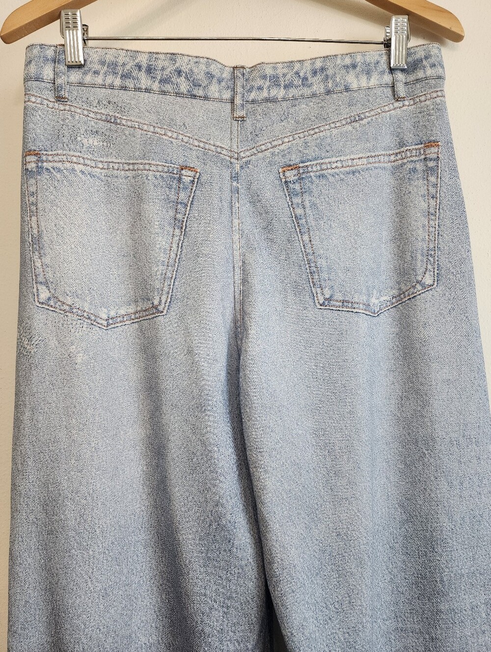 Sweatpant Jeans Ecru Wide-Leg French Terry Pants - Soft Cotton Blend - Size 8 - Picture 6 of 10